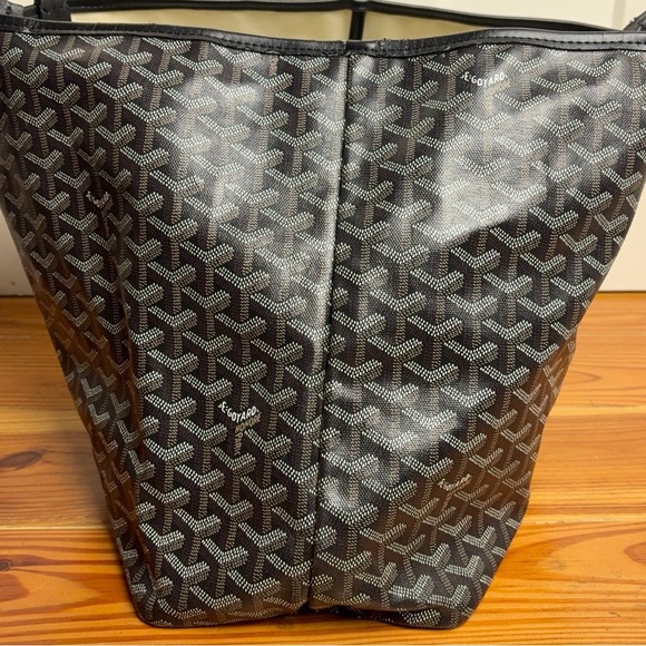 FAUX GOYARD SAINT LOUIS PM TOTE - BLACK GOYARDINE - Picture 10 of 16